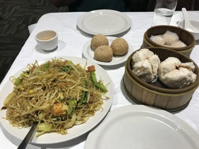 Featuring Kum Koon Garden's Singapore noodles, steamed BBQ pork buns, sesame balls and shrimp dumplings