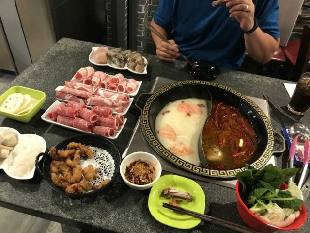 Showcasing the spread of hotpot ingredients at Morals Hotpot